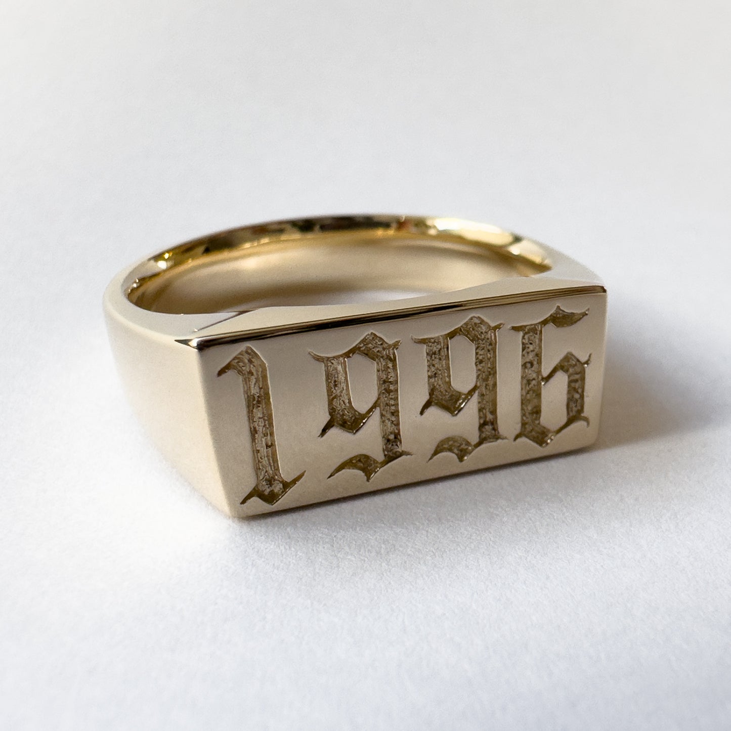 Custom Year Signet Gold