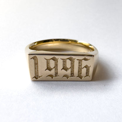 Custom Year Signet Gold