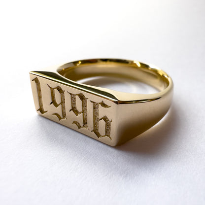 Custom Year Signet Gold