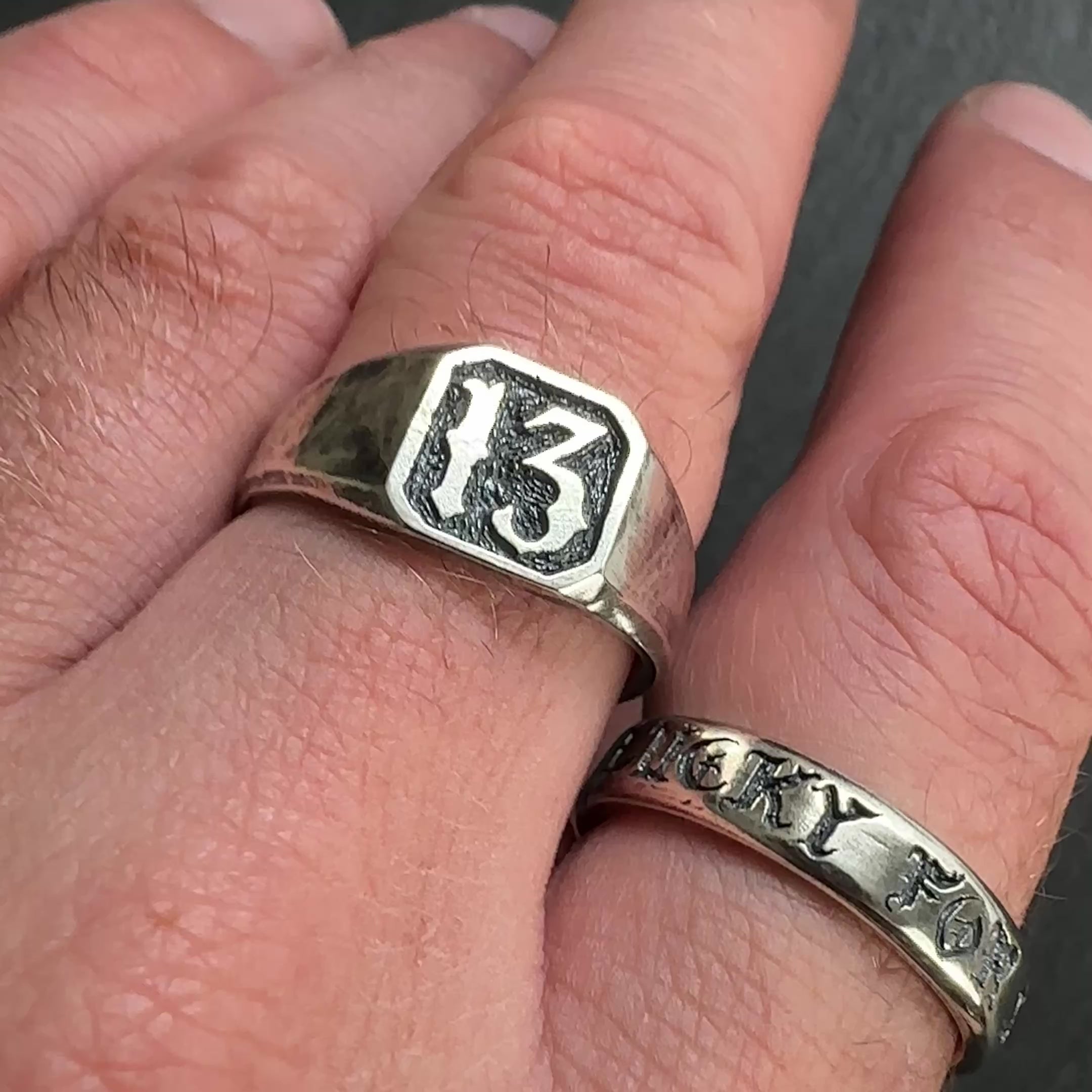 13 Lucky For Some Signet Ring | Limited Edition Handcrafted Silver